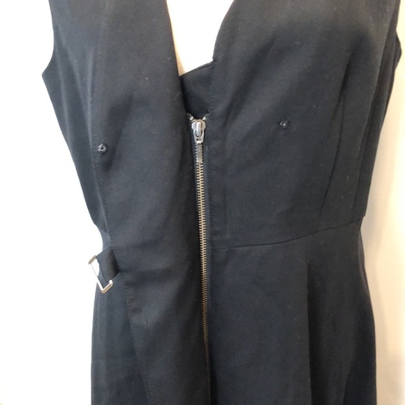 Iris Setlakwe LBD dress cross cut front full zip v-neck SZ 12 EUC - Picture 5 of 10